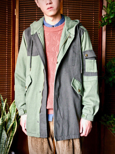 Outwear - Double-Color Long Hoodie Outwear