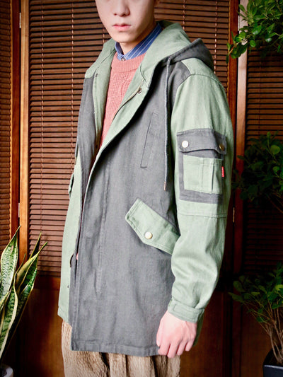 Outwear - Double-Color Long Hoodie Outwear