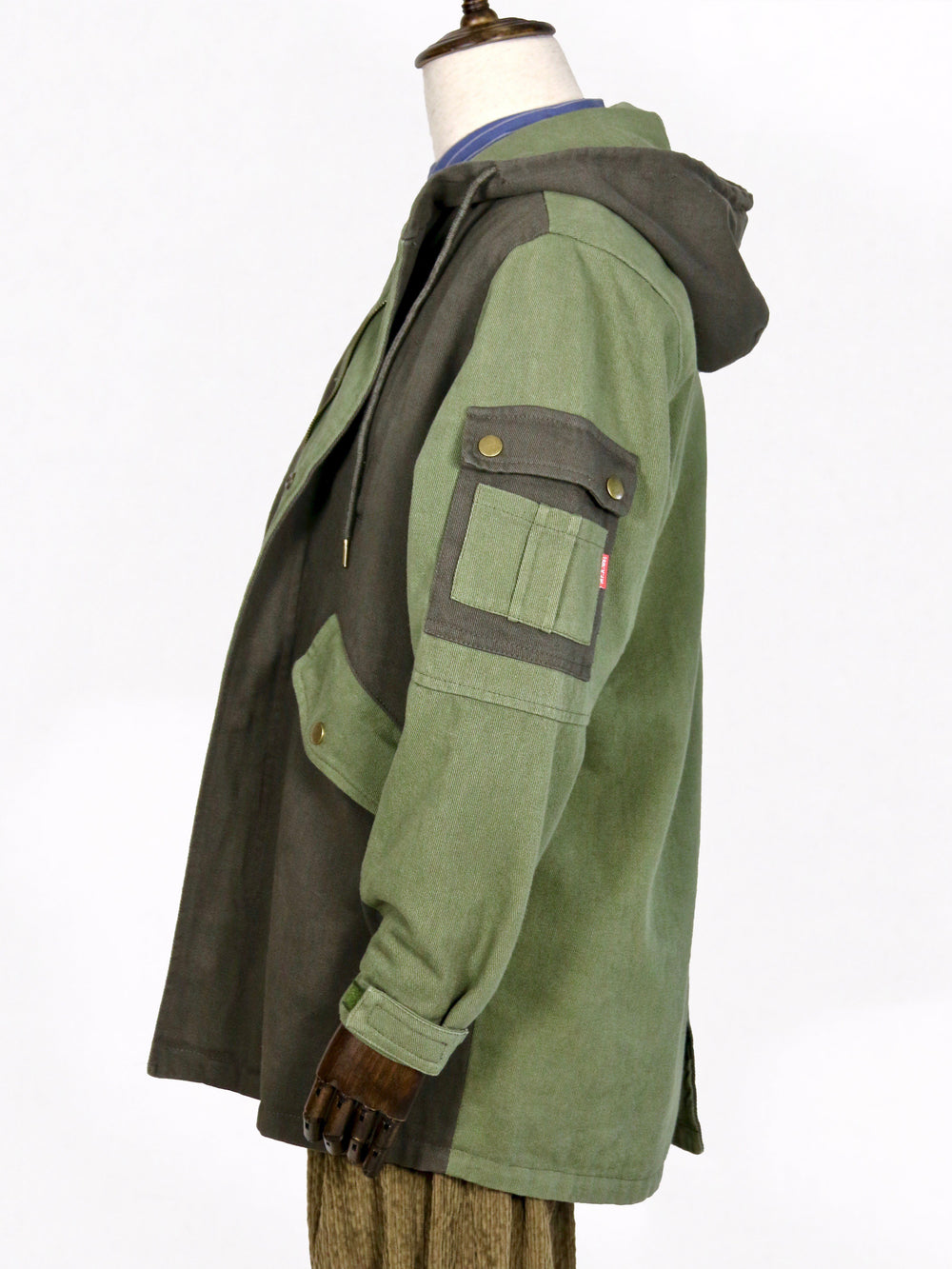 Outwear - Double-Color Long Hoodie Outwear