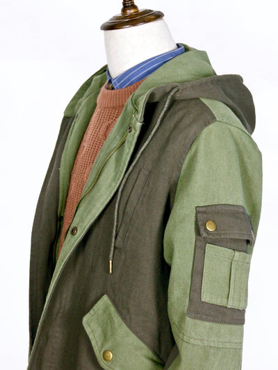 Outwear - Double-Color Long Hoodie Outwear