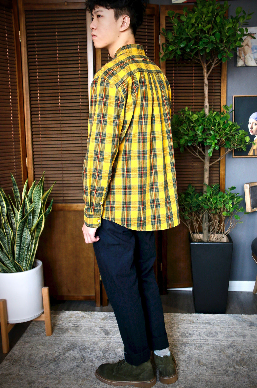 Shirt - Multi-Color Woven Checked Long Shirt